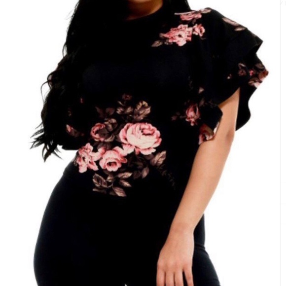 Floral Print Bell Sleeve Top - Picture 1 of 3